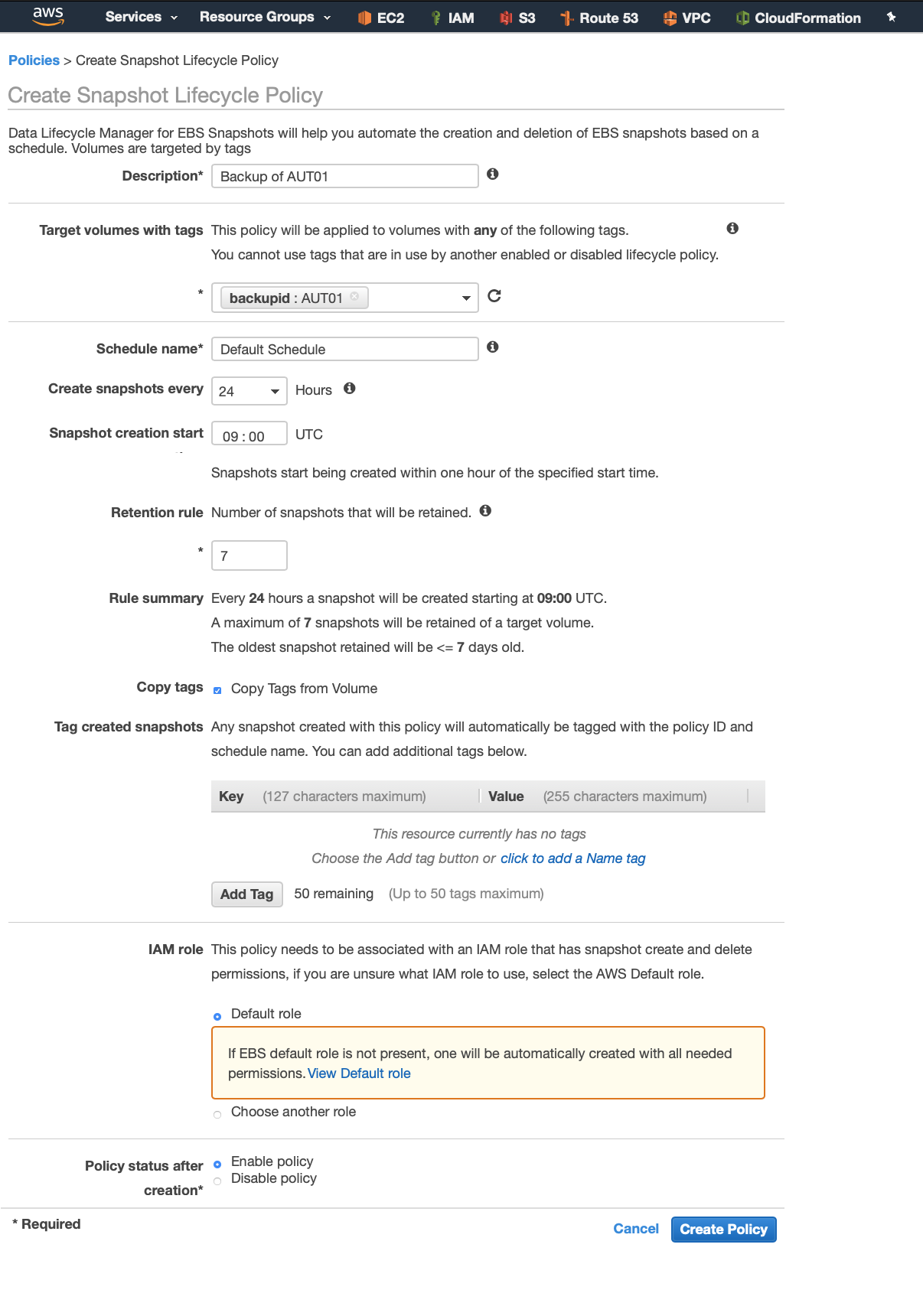 AWS Lifecycle Manager